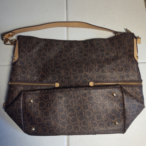Calvin Klein Dark Brown and Tan Shoulder Bag - Picture 2 of 5